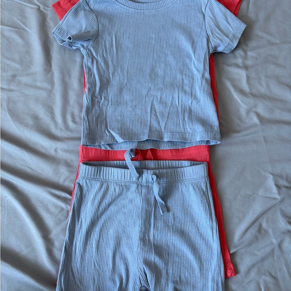 Primark Kids Pajama Set in Light Blue and Coral